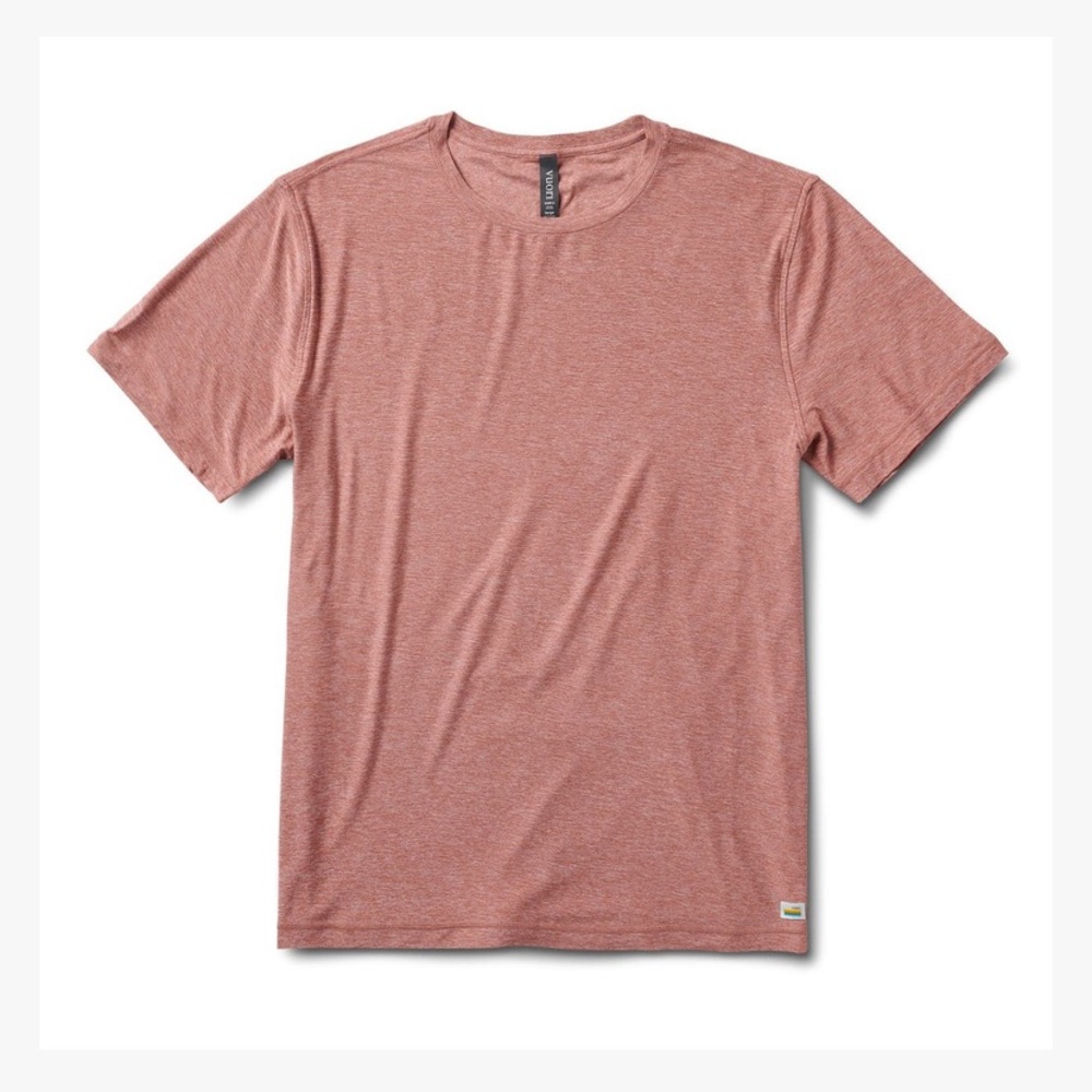 Vuori Mens Strato Tech Crew T-Shirt Short Sleeve Sz Medium Light Terracotta